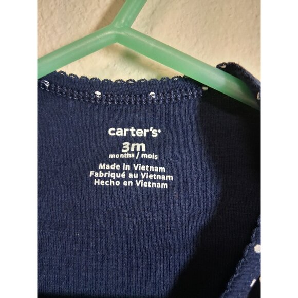 Carter's Bodysuit Cotton Long Sleeve Strawberry Blue Baby Girls Size 3 Months - Picture 4 of 5